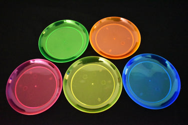 6 inch Neon UV Blacklight Reactive Glow Party Plates- 40 Count